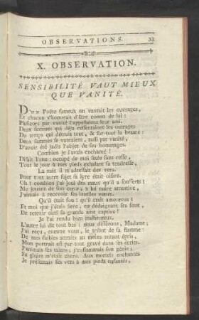 X. Observation.