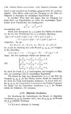 § 283. Elliptische Coordinaten.