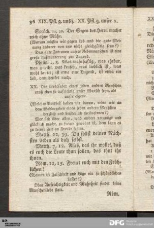 XX. Pflichten gegen unsre Nebenm. ingesamt.