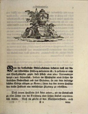 Öffentliche Prüfung der Eleven in der Kurfürstlichen Militär-Akademie. [1.] 1791