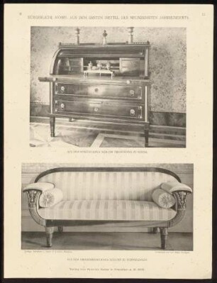 Taf. 15. Cylinderbureau und Sofa aus Friedenstein und Schwetzingen.