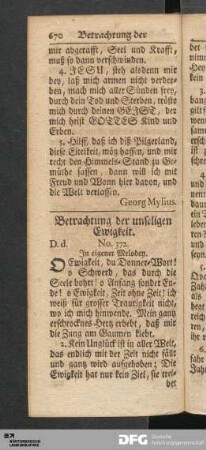Betrachtung der unseligen Ewigkeit.