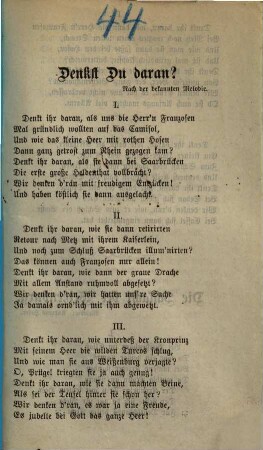 Denkst Du daran? : nach der bekannten Melodie