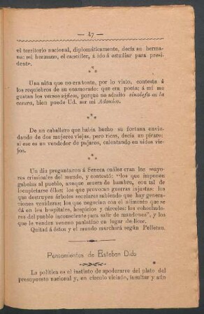 Pensamientos de Esteban Dido