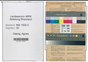 Entnazifizierung Agnes Haerig , geb. 05.12.1895 (Abteilungsleiterin)
