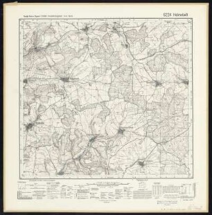 Messtischblatt 6224 : Helmstadt, 1941 : Messtischblatt 6224 : Helmstadt. - Aufn. 1936, Ausg. 1938, bereinigt 1941. - München, 1941. - 1 Kt. : mehrfarbig. - Mit Zeichenerkl., Höhenlinien u. Höhenang. - Mit politischen Grenzen