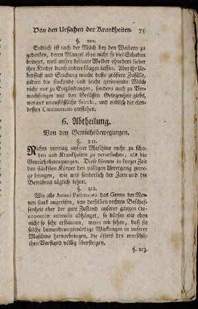 6. Abtheilung. Von den Gemüthsbewegungen.
