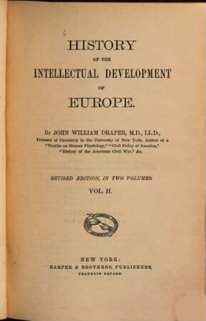 History of the intellectual development of Europe, 2