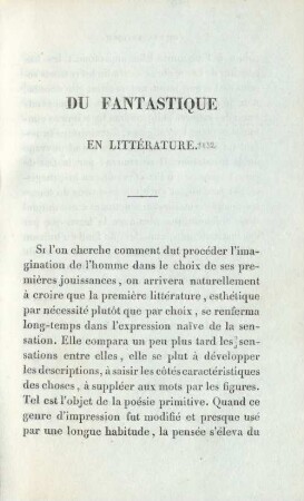 Du fantastique en littérature