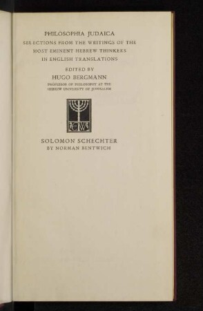 Solomon Schechter : selected writings