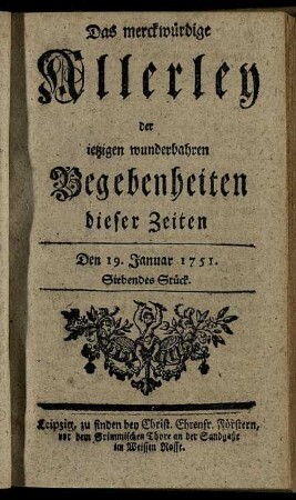 Den 19. Januar 1751. Siebendes Stück.