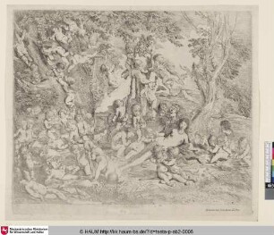 [Venus in einem Garten liegend, umgeben von Putten; Venus in a garden with putti; Venus couchée part terre dans un jardin; Venus adagiata fra vari putti]