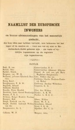 Naamlijst der europesche inwoners en hunne afstammelingen van het mannelijk geslacht ...