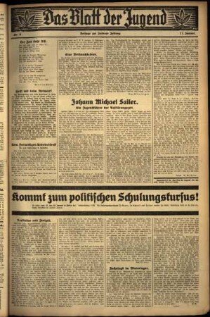 Zweite Ausgabe vom Mittwoch, den 11. Januar 1933.