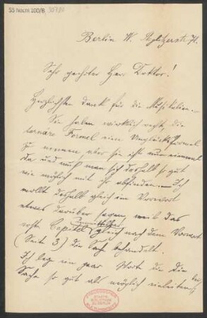 Brief an Ludwig Strecker  an B. Schott's Söhne : 31.07.1899