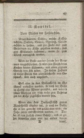 II. Kapitel. Vom Mästen der Fasselochsen.