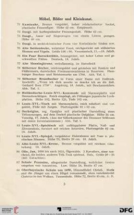 Möbel, Bilder und Kleinkunst (Nr. 71-113)