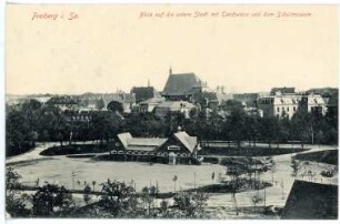 Freiberg. Untere Stadt mit Teichwiese und Schulmuseum