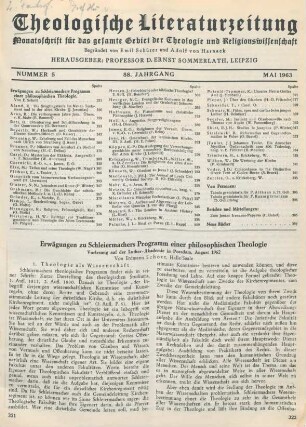 321-336 Erwägungen zu Schleiermachers Programm einer philosophischen Theologie
