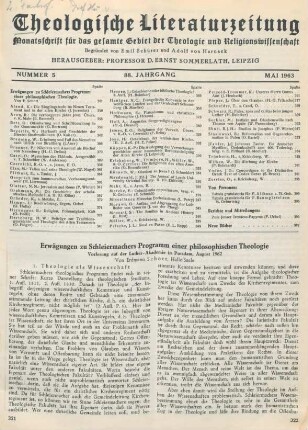 321-336 Erwägungen zu Schleiermachers Programm einer philosophischen Theologie