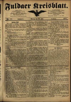 Ausgabe vom Montag, den 29. Juli 1907.