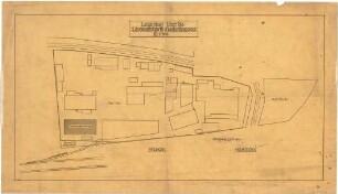 Billing, Hermann; Maximiliansau (Rheinland-Pfalz); Linoleumfabrik - Lageplan