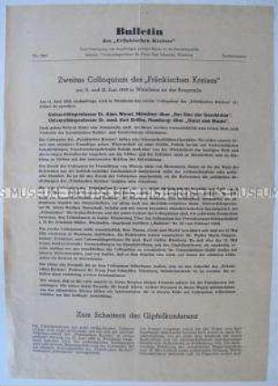 Informationsblatt des "Fränkischen Kreises" u.a. zur Absage des geplanten Gipfeltreffens der Alliierten durch die UdSSR wegen des Spionagefluges der "U 2"