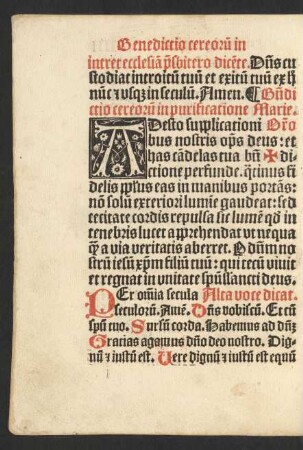 Benedictio cereorum in purificatione Marie