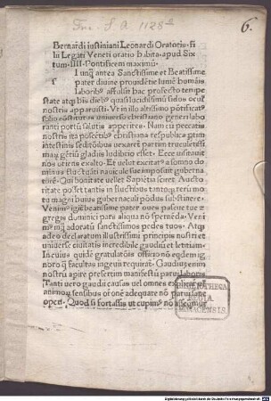 Oratio habita apud Sixtum IV. pontificem maximum : [Rom, 1471. 12.02]