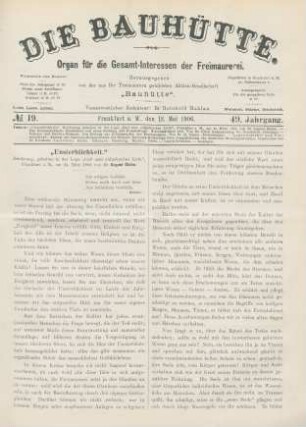 No. 19. Frankfurt a. M., den 12. Mai 1906. 49. Jahrgang.