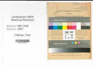 Entnazifizierung Paul Volkmer , geb. 17.07.1896 (Beamter)