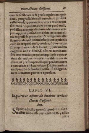 Caput VI. Inquiritur adhuc de duabus contractuum divisionibus.