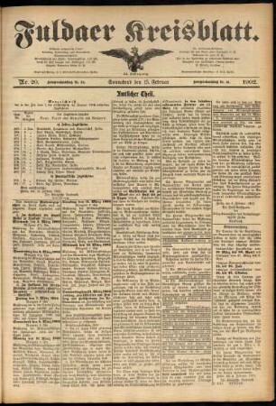 Zweite Ausgabe vom Samstag, den 15. Februar 1902.