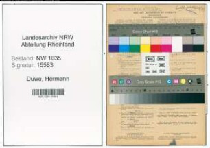 Entnazifizierung Hermann Duwe , geb. 20.04.1905 (Schlosser)