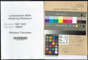 Entnazifizierung Franziska Reimers , geb. 03.01.1911 (Stenotypistin)