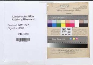 Entnazifizierung Emil Vitz , geb. 13.04.1878 (Lehrer)