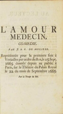 L'Amour Médecin.