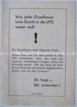 Informationsblatt für den Eintritt in eine LPG