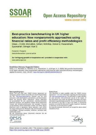 Best-practice benchmarking in UK higher education: New nonparametric approaches using financial ratios and profit efficiency methodologies