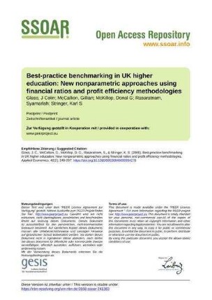Best-practice benchmarking in UK higher education: New nonparametric approaches using financial ratios and profit efficiency methodologies