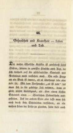 46. Gesundheit und Krankheit - Leben und Tod