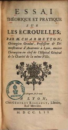 Essai théorique et pratique sur les Écrouelles