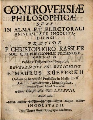 Controversiae Philosophicae