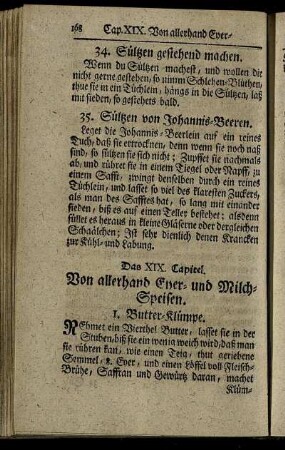 Das XIX. Capitel. Von allerhand Eyer- und Milch-Speisen.
