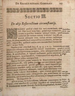 Sectio III. De alijs Resurrectionis circumstantijs.