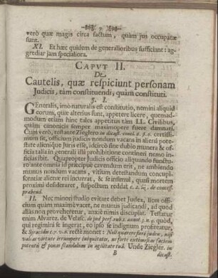 Caput II. De Cautelis, quæ respiciunt personam Judicis, tam constituendi, quam constituti.