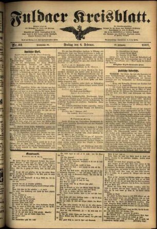 Ausgabe vom Freitag, den 08. Februar 1907.