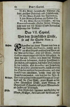 Das VII. Capitel. Von dem Fränckischen Creiße
