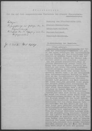 Obersontheim mit Markertshofen und Dispora (Bühlertann): Pfarrbericht 1933