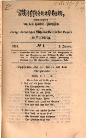 Missionsblatt. 1864